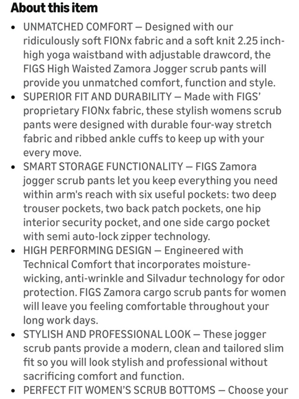Women’s Black Figs Scrub Pants - Picture 7 of 8